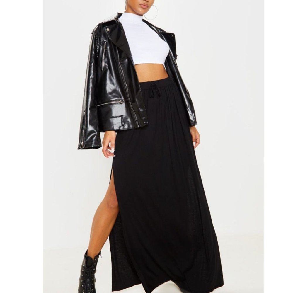 Design History Black Slit Leg Maxi Dress - Small